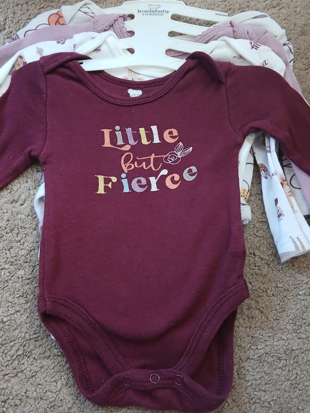 🍁Koala Kids 4 Pack Long-Sleeve One-Pieces, 0-3mos-3 for $30